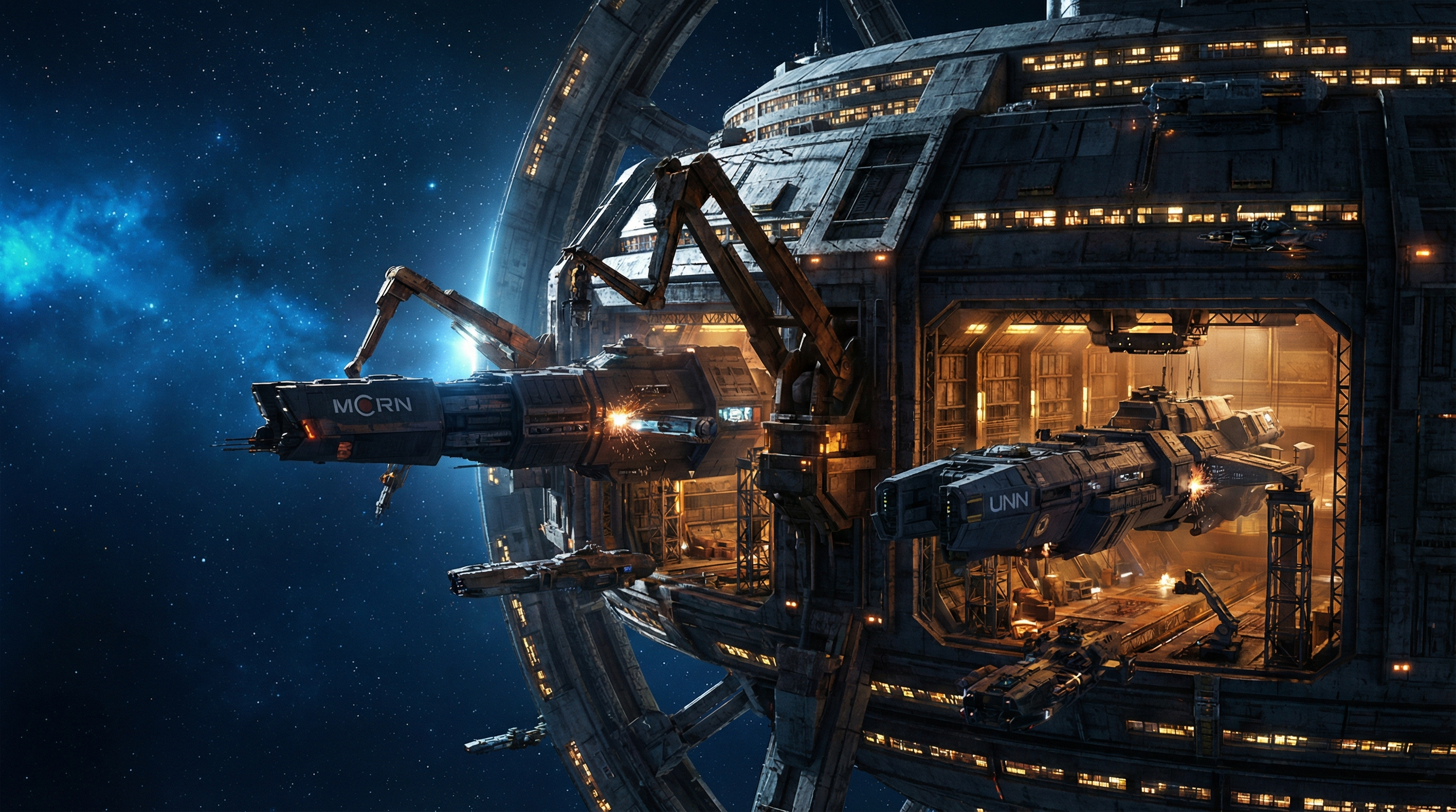 Tycho Station — a vast space station and shipyard in deep space